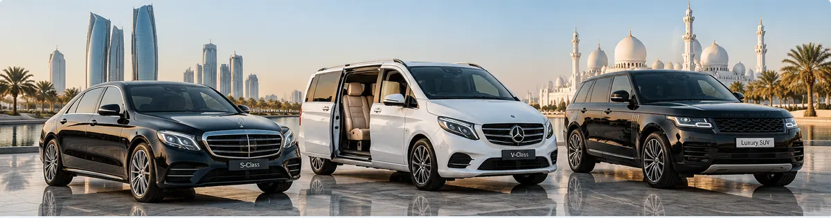 Premium luxury sedan, passenger van and SUV in Abu Dhabi
