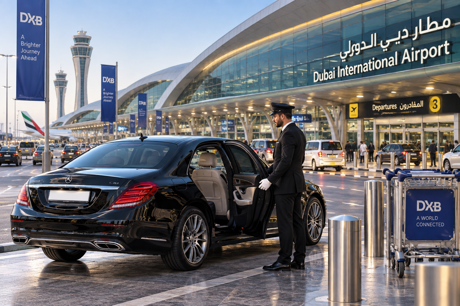 Luxury chauffeur service in Al Garhoud near Dubai International Airport