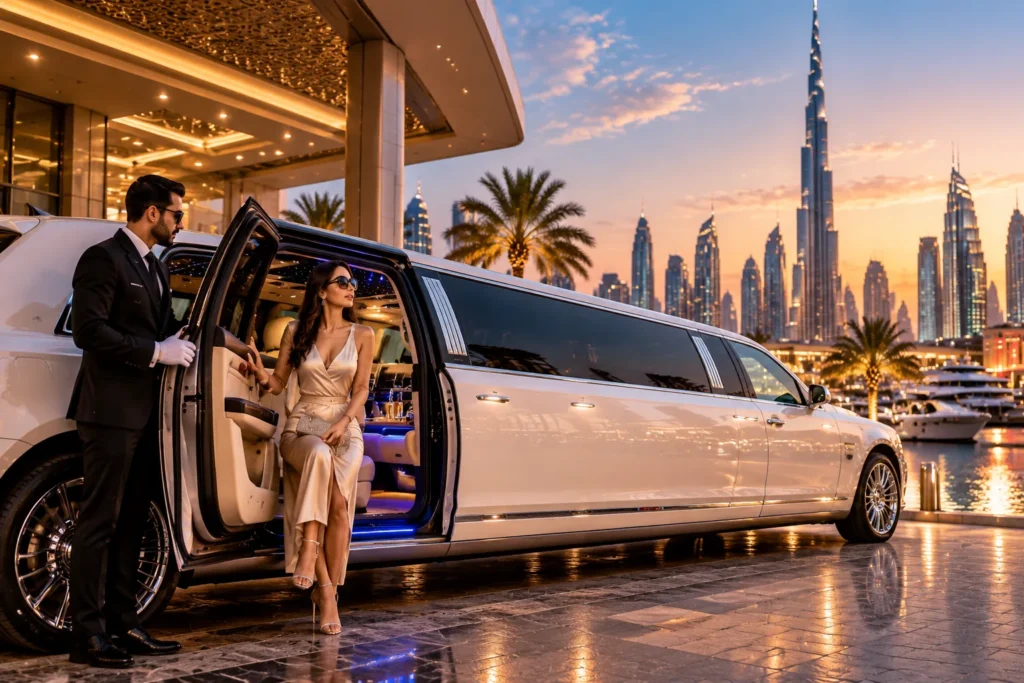 Limousine Service Dubai with luxury stretch limousine and professional travel experience