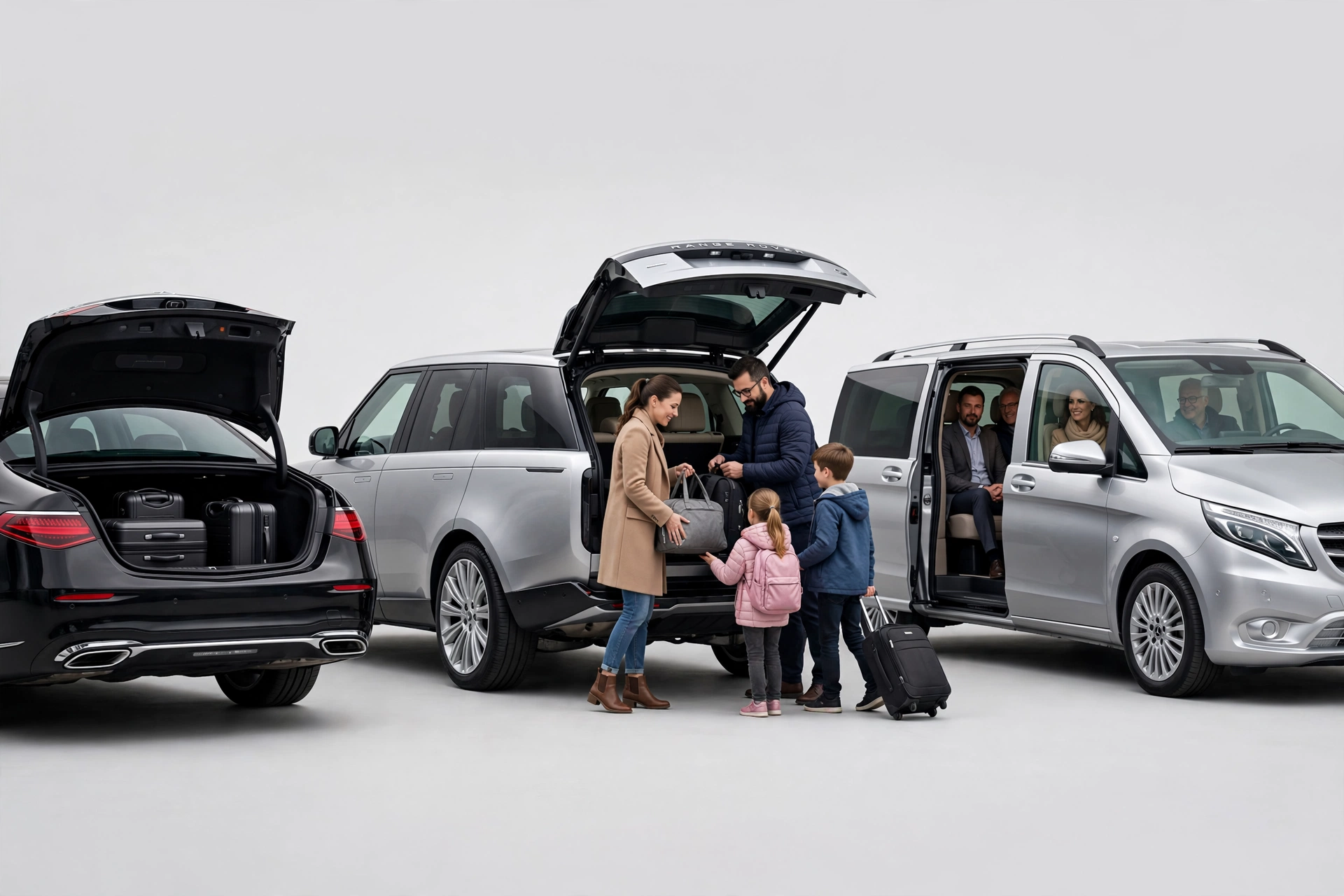 Chauffeur vehicle options for Dubai airport transfer - sedan SUV and van comparison