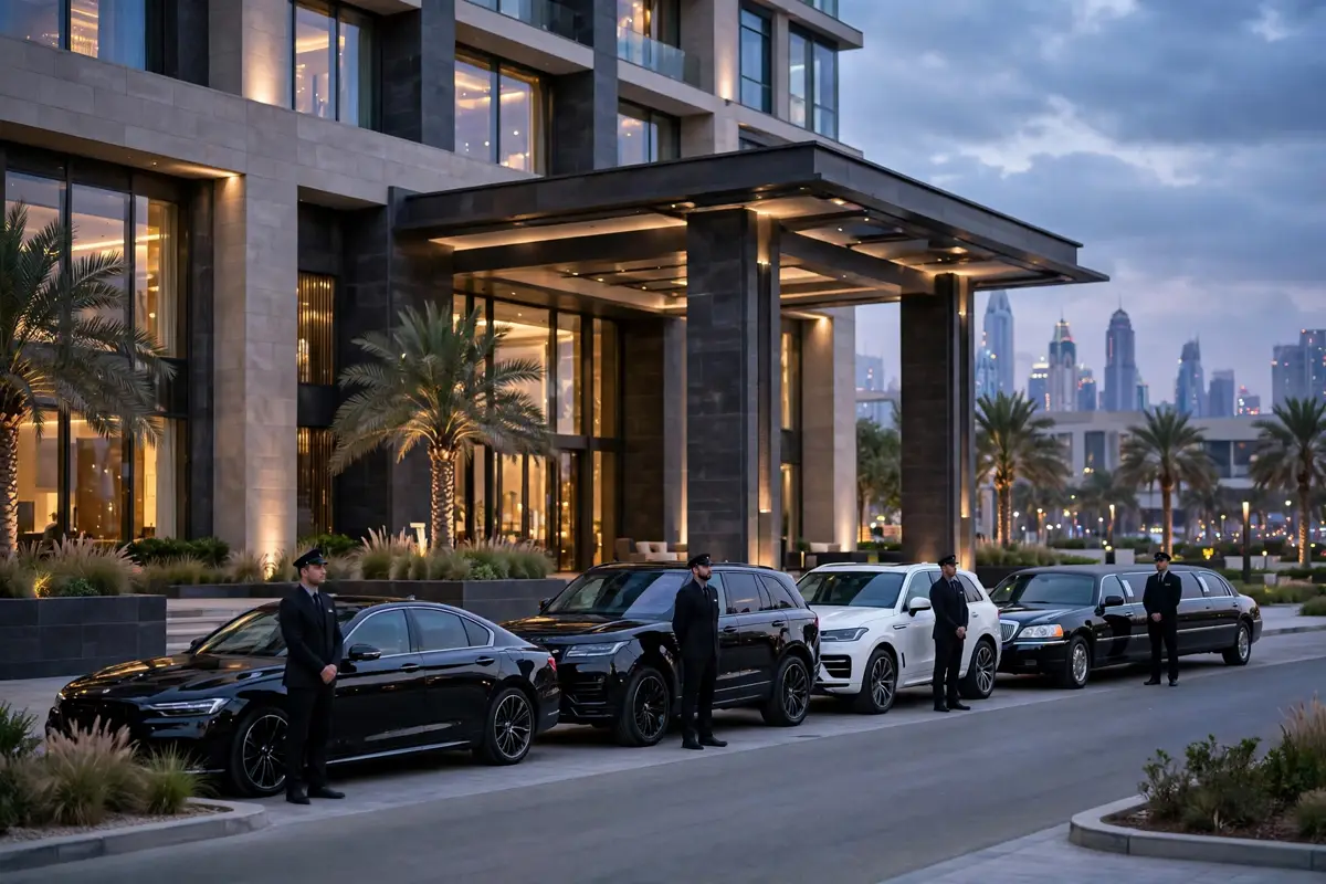 Premium car service Dubai luxury fleet sedans SUVs